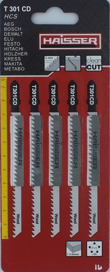 Пильні полотна - T301СD, 90мм, н-р 5шт (HAISSER)