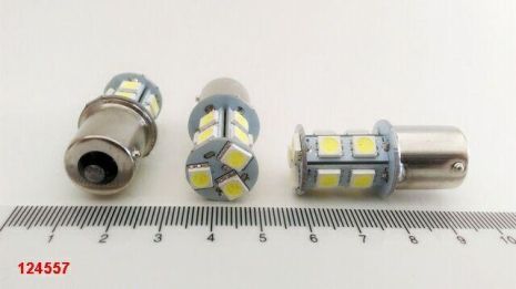 Лампа светодиод с/ц 24V P21W 1156 13SMD (2 этажа) белая