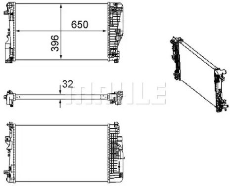 Радиатор охлаждения двигателя W639 2.1-3.5D 03-, MAHLE/KNECHT (CR1173000S)