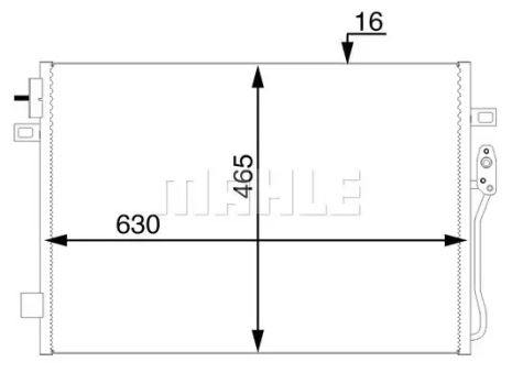 Радіатор кондиціонера Fiat Freemont 2.0/2.4JTD 11-, MAHLE/KNECHT (AC47000S)