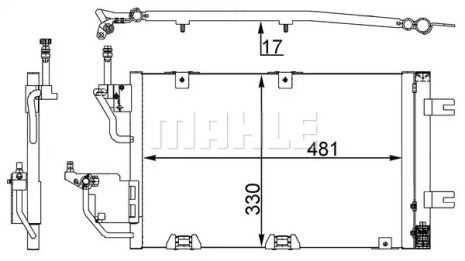 Радиатор кондиционера Astra H 1.3/1.7/1.9 CDTI 05-, MAHLE/KNECHT (AC400000S)