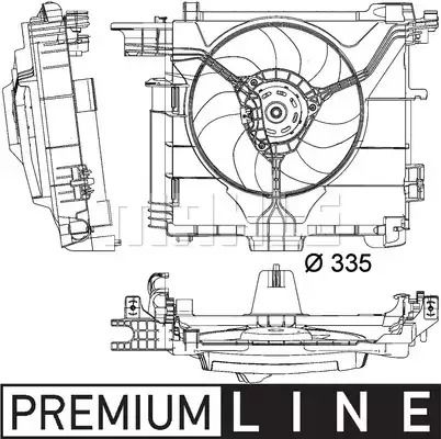 Вентилятор радіатора FORTWO 0.8-1.0 07-(466мм), MAHLE/KNECHT (CFF211000P)
