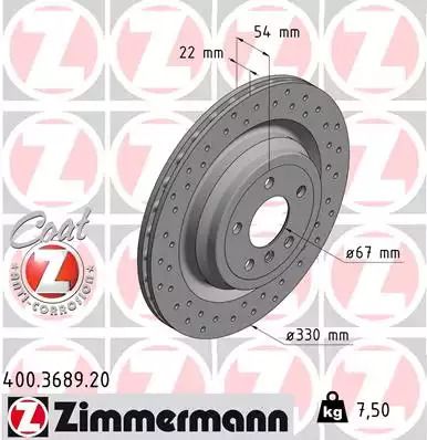 Диск тормозной MERCEDES-BENZ GLE, ZIMMERMANN (400368920)