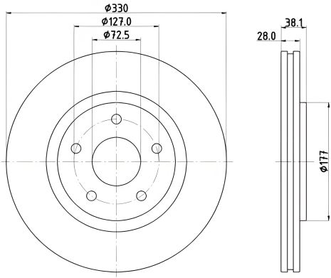 Диск тормозной передний Fiat Freemont / Dodge Journey 11-(330x28), HELLA PAGID (8DD355123151) Диск тормозной передний Fiat Freemont / Dodge Journey 11-(330x28), HELLA PAGID (8DD355123151)