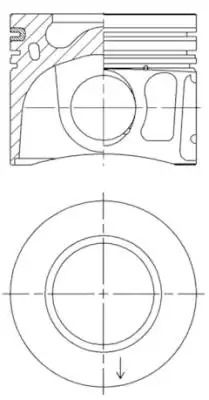Поршень з Кільцями PSA/FORD/FIAT 86.5 2.2HDI/2.2TDCI PGFA/PGFB/QVFA/QWFA , KOLBENSCHMIDT (41072620)