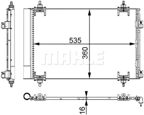 Радиатор кондиционера Berlingo/Partner 1.6HDI 08-, MAHLE/KNECHT (AC667000S)