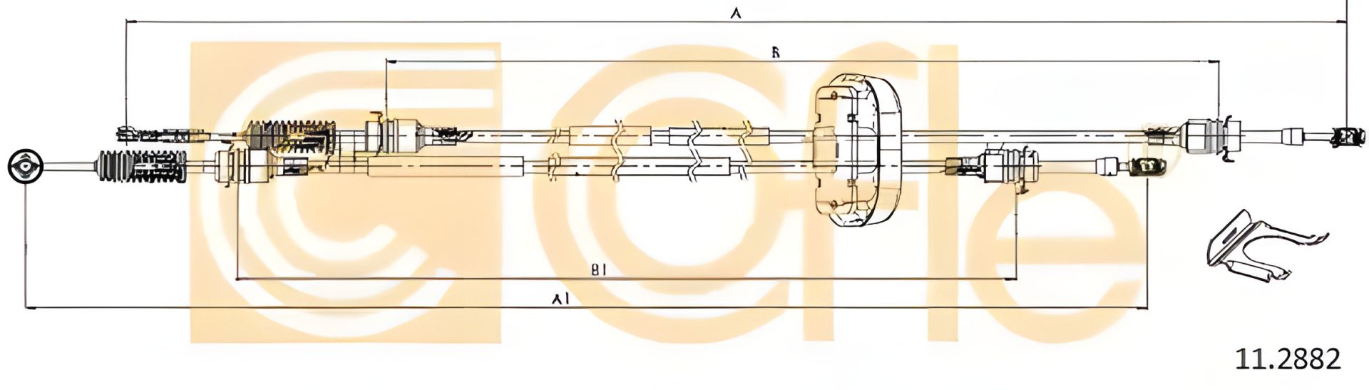 Trafic/Vivaro 2.0: Трос кулисы (1215/930+1295/975), COFLE (112882) Trafic/Vivaro 2.0: Трос кулисы (1215/930+1295/975), COFLE (112882)