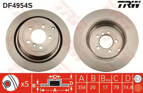 Гальмівний диск LAND ROVER Rang Rover R 02, TRW (DF4954S) Гальмівний диск LAND ROVER Rang Rover R 02, TRW (DF4954S)