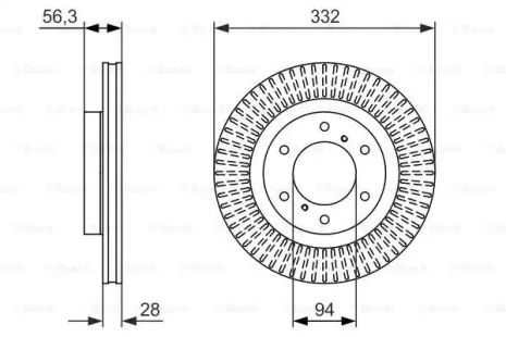 Диск тормозной MITSUBISHI PAJERO IV передн. BOSCH (0986479782)