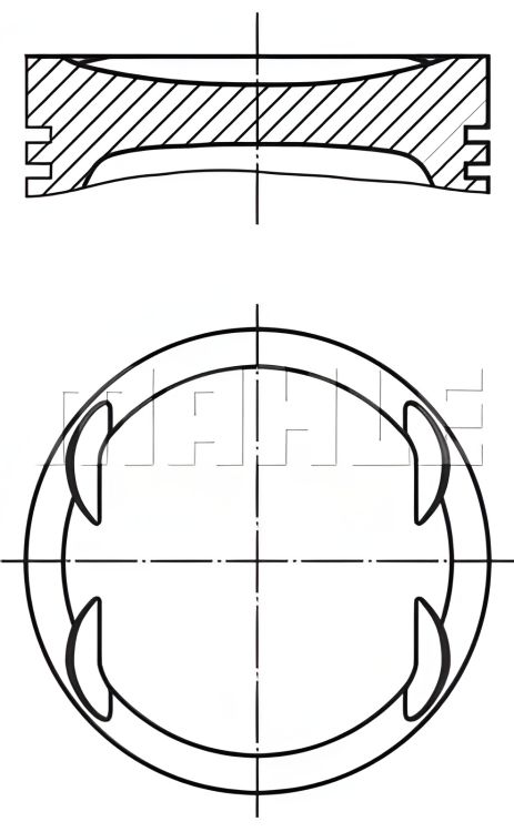 Поршень с кольцами для OPEL 79,50 1.6 16V X1.6XE/X1.6XEL, MAHLE/KNECHT (0116902)