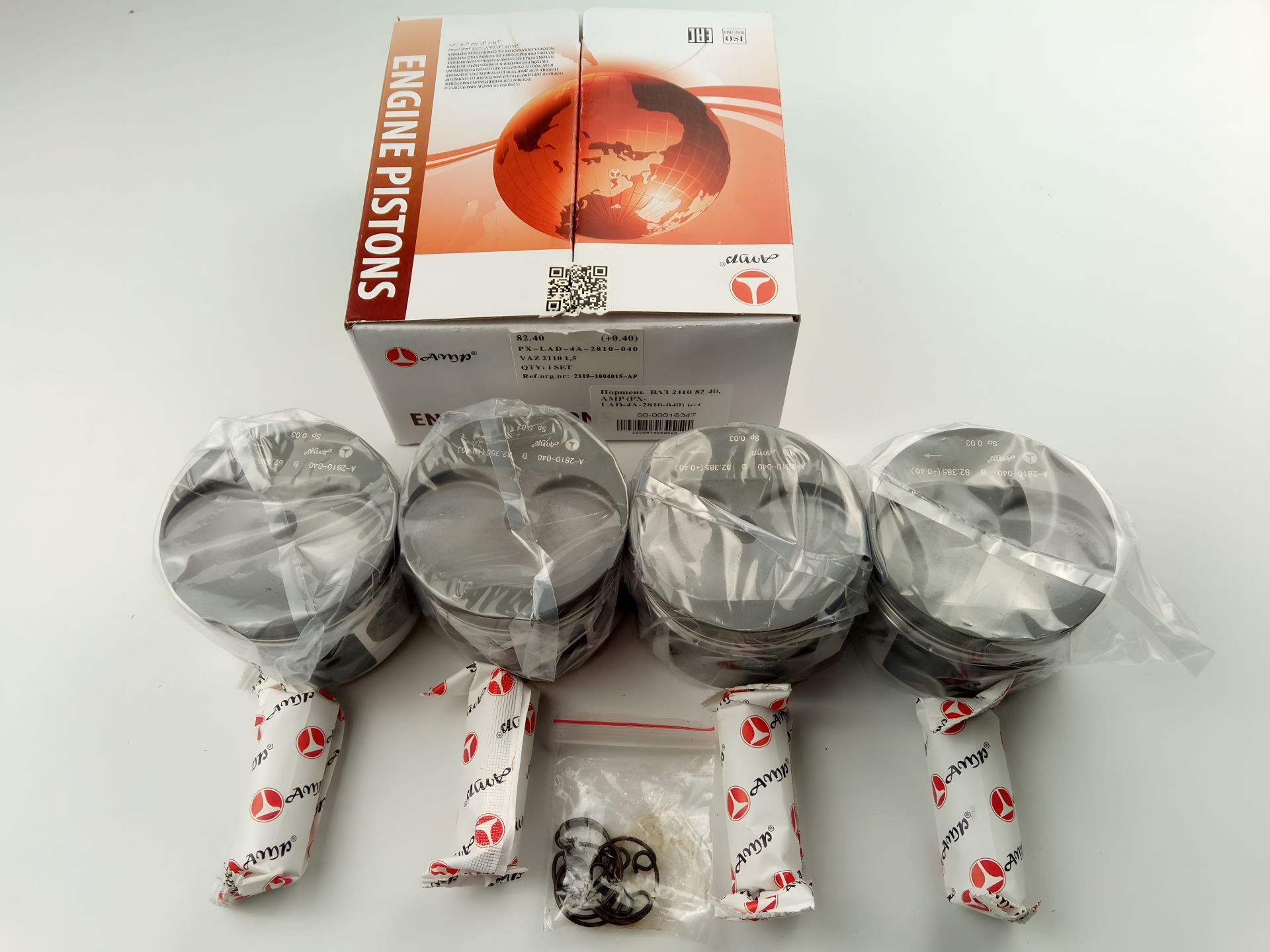 Поршень для ВАЗ 2110 82.40, AMP (PX-LAD-4A-2810-040) к-т (21083-1004015) Поршень для ВАЗ 2110 82.40, AMP (PX-LAD-4A-2810-040) к-т (21083-1004015)