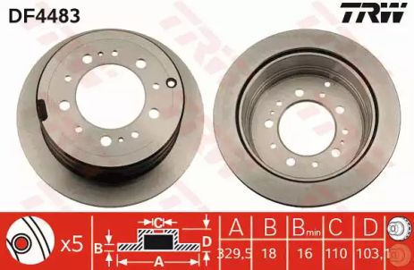 ΠΠΈΡΠΊ ΡΠΎΡΠΌΠΎΠ·Π½ΠΎΠΉ TOYOTA LAND CRUISER 100, Π·Π°Π΄Π½., Π²Π΅Π½Ρ. TRW (DF4483) ΠΠΈΡΠΊ ΡΠΎΡΠΌΠΎΠ·Π½ΠΎΠΉ TOYOTA LAND CRUISER 100, Π·Π°Π΄Π½., Π²Π΅Π½Ρ. TRW (DF4483)