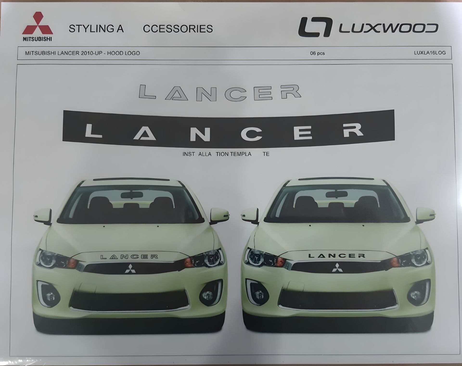 Молдинг, орнамент и логотип на капот для Mitsubishi LANCER 2008, MILA08LOG Молдинг, орнамент и логотип на капот для Mitsubishi LANCER 2008, MILA08LOG