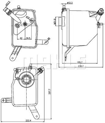 Бачок расширительный радиатора BMW 5 (E60-61)/6 (E63-64) 01-10, MAHLE/KNECHT (CRT205000S)