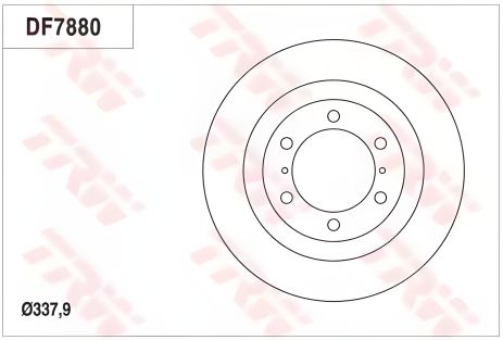 Передний тормозной диск LAND CRUISER 150 3.0D-4D 2010-, 4.0 V6 VVT-I 2010-, TRW (DF7880S)