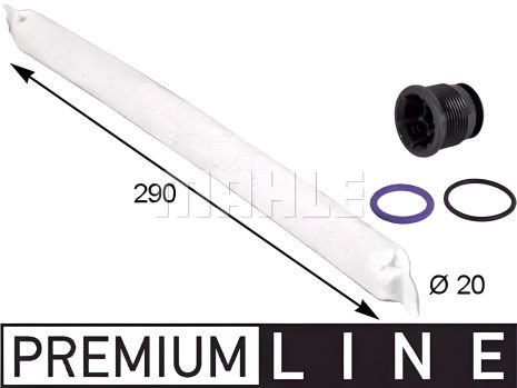 Осушитель кондиционера для Skoda Octavia/Superb/VW Golf/Passat/Tiguan 1.0-2.5 12-, MAHLE/KNECHT (AD93000P)