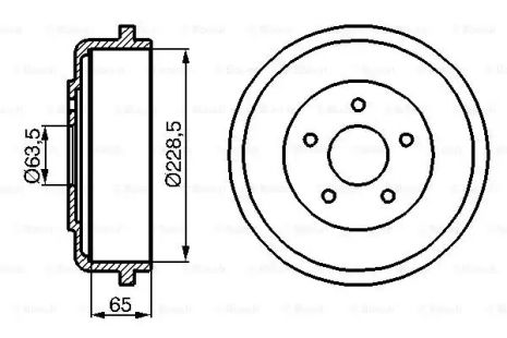 Барабан тормозной FORD Escort, Turneo, Transit BOSCH (0986477129)