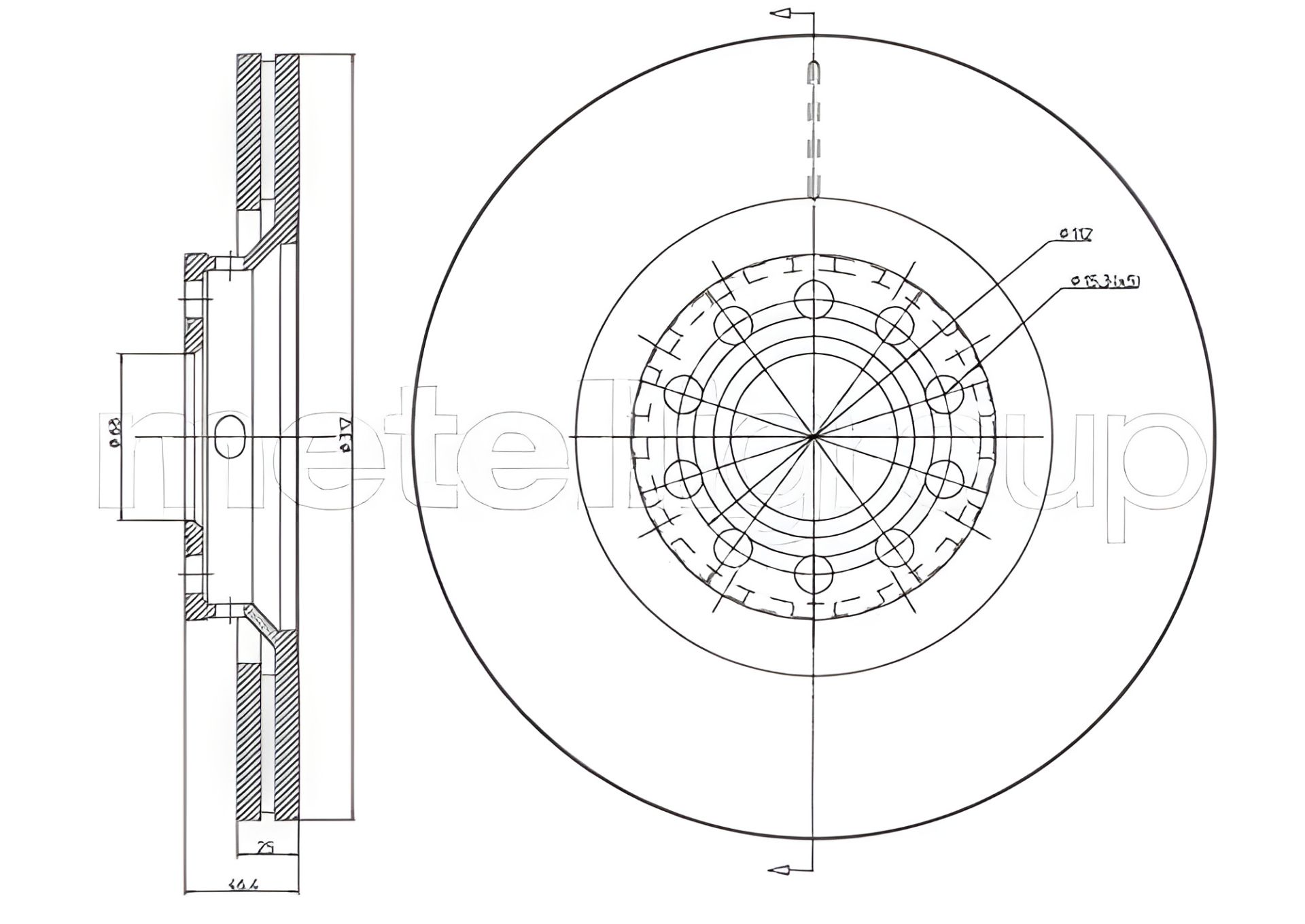 Передній гальмівний диск A4/A6/Passat/Superb (99-13), CIFAM (800726C) Передній гальмівний диск A4/A6/Passat/Superb (99-13), CIFAM (800726C)