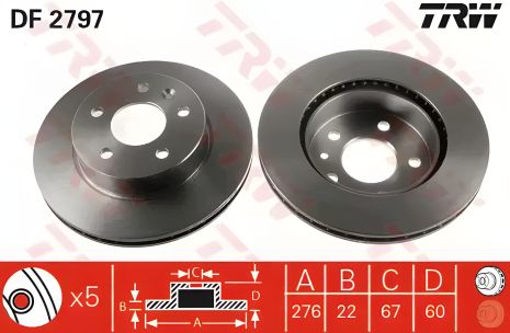Диск гальмівний (1 шт.) MERCEDES V200/V220/V230/V280/Vito 108/Vito 110/Vito 112/Vito 113/Vito 1, TRW (DF2797) Диск гальмівний (1 шт.) MERCEDES V200/V220/V230/V280/Vito 108/Vito 110/Vito 112/Vito 113/Vito 1, TRW (DF2797)