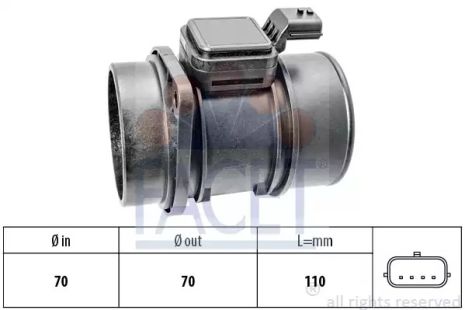 Витратомір повітря Trafic 2.0 dCi 06-/Kangoo 1.5 dCi 09-/Logan 1.5 dCi 10-, FACET (101454)