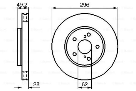 Диск Гальмівний TOYOTA CAMRY передн., вент. , BOSCH (0986478968)