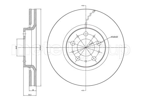 Передній диск гальмівний для S60/S80/V70/XC70 (98-10), CIFAM (800561C)