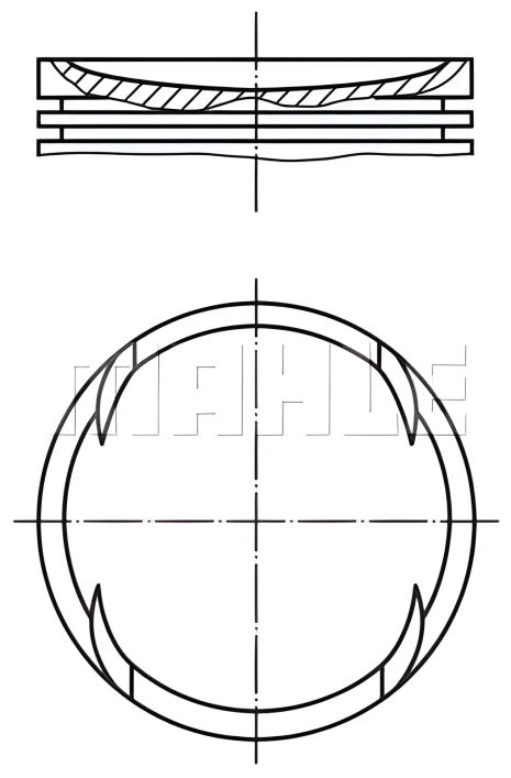 Поршень з кільцями VAG 76,51 1.4i 16V 97-, MAHLE/KNECHT (0308900)