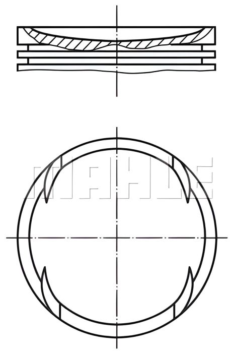 VAG 76.51 1.4i 16V 97- поршень с кольцами, MAHLE/KNECHT (0308900)