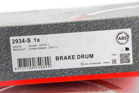 Барабан тормозной RENAULT Duster (HS_) 10-, ABS (2934S) Барабан тормозной RENAULT Duster (HS_) 10-, ABS (2934S)