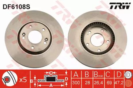 ΠΠΈΡΠΊ Π³Π°Π»ΡΠΌΡΠ²Π½ΠΈΠΉ HYUNDAI/KIA I40/IX35/Tucson/Optima/Sportage F D=300mm 02, TRW (DF6108S) ΠΠΈΡΠΊ Π³Π°Π»ΡΠΌΡΠ²Π½ΠΈΠΉ HYUNDAI/KIA I40/IX35/Tucson/Optima/Sportage F D=300mm 02, TRW (DF6108S)