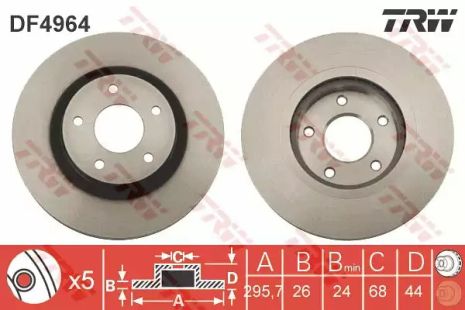 Диск тормозной NISSAN QASHQAI передн. TRW (DF4964)