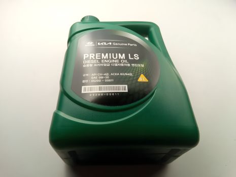 Напівсентитична моторна олива 5W-30 HYUNDAI Premium LS Diesel 6 л (05200-00611) (0520000611)