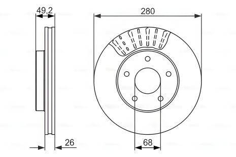 Гальмівний диск NISSAN Maxima QX A32 \\F \\97-00, BOSCH (0986479678) Гальмівний диск NISSAN Maxima QX A32 \\F \\97-00, BOSCH (0986479678)