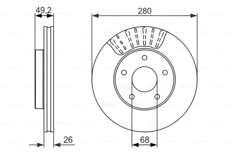 Гальмівний диск NISSAN Maxima QX A32 \\F \\97-00, BOSCH (0986479678)
