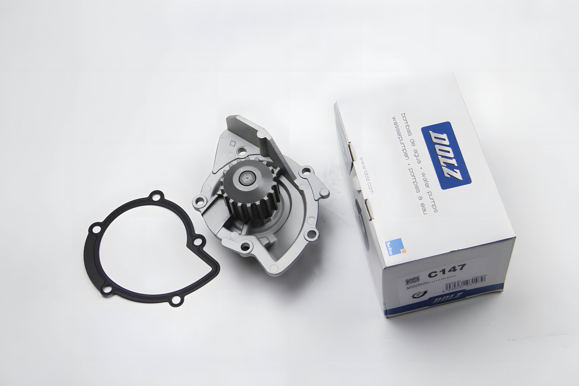 Насос водяной CITROEN/FIAT/FORD/PEUGEOT/TOYOTA Jumpy/Scudo/Kuga/Expert/Proace 1,0-2,0 02, DOLZ (C147 Насос водяной CITROEN/FIAT/FORD/PEUGEOT/TOYOTA Jumpy/Scudo/Kuga/Expert/Proace 1,0-2,0 02, DOLZ (C147