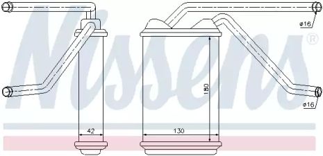 Радіатор нагрівача Nexia (до 2008 р.) Випускник., Nissens (76511) (03059812)