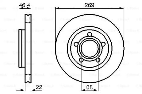 Диск гальмівний AUDI A8/A8 Quattro \\R, BOSCH (0986478574)