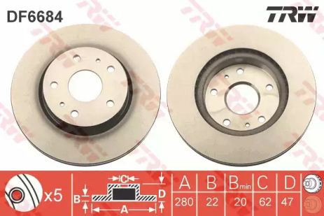 ΠΠΈΡΠΊ ΡΠΎΡΠΌΠΎΠ·Π½ΠΎΠΉ (1 ΡΡ.) SUZUKI SX4 FD=280mm 06, TRW (DF6684) ΠΠΈΡΠΊ ΡΠΎΡΠΌΠΎΠ·Π½ΠΎΠΉ (1 ΡΡ.) SUZUKI SX4 FD=280mm 06, TRW (DF6684)