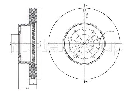 Передній гальмівний диск Boxer/Ducato/Jumper (06-21), CIFAM (800884C)