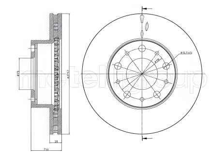 Передний тормозной диск для Boxer/Ducato/Jumper (2006-2021), CIFAM (800884C)