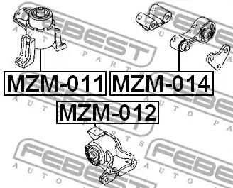 Подушка двигателя Mazda 6 02-07 Л., FEBEST (MZM012)