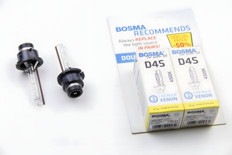 Ксенонова лампа BOSMA D4S 42V 35W P32D-5 XENON 4300K (9532D), 2шт Упаковка