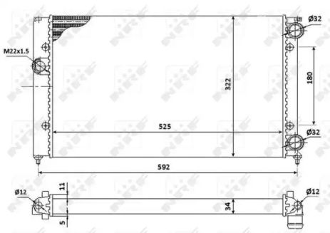 Радіатор охолодження двигуна VW Golf 91- , NRF (529501)