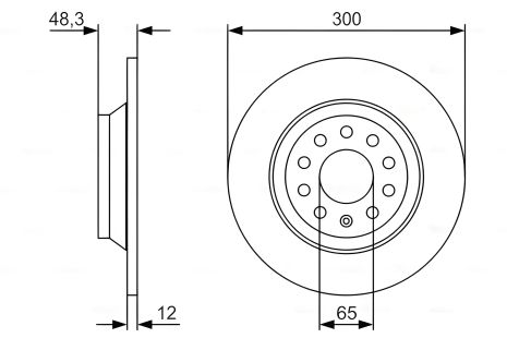 Гальмівний диск VW Golf VII [5G1] \\R \\12, BOSCH (0986479V01)