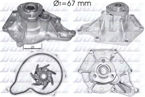 Насос водяний AUDI A4 A6 A8 Q7/VW Phaeton (3D2), DOLZ (A213)