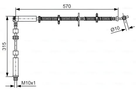 Гальмівний шланг LAND ROVER, BOSCH (1987481A63) Гальмівний шланг LAND ROVER, BOSCH (1987481A63)