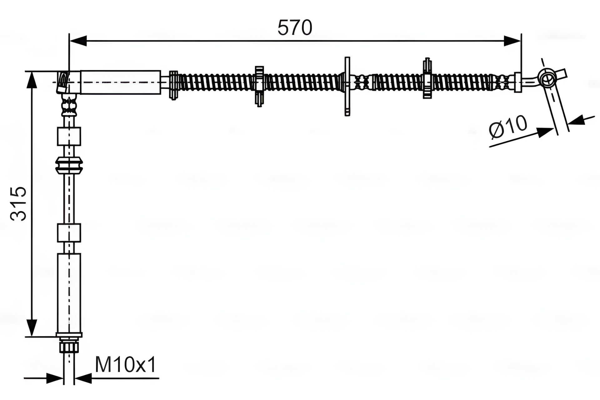 Гальмівний шланг LAND ROVER, BOSCH (1987481A63) Гальмівний шланг LAND ROVER, BOSCH (1987481A63)