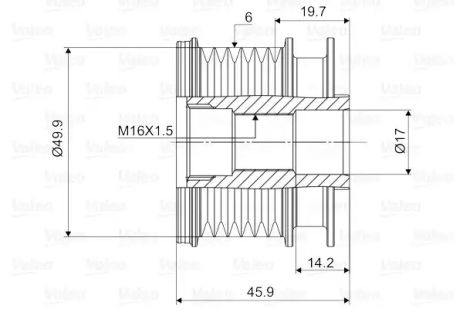 Шкив генератора MERCEDES C/CLS/E/G/GL/GLE/GLK/GLS/M/S/SL/SLC/SLK/Sprinter/Viano/Vito 1,6-6,2 \\03, VALEO (5880