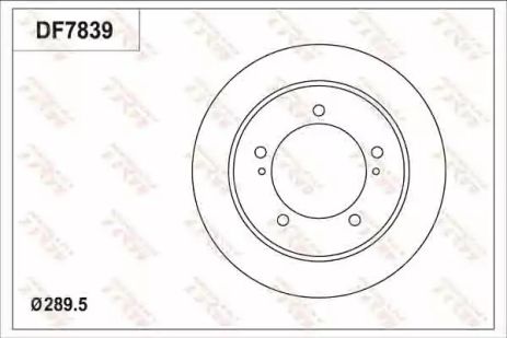 Диск тормозной (1 шт.) SUZUKI Jimny FD=289mm 98, TRW (DF7839)