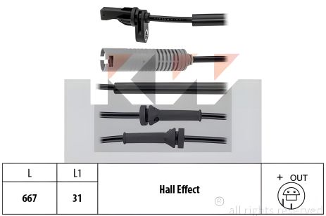 Датчик ABS для BMW 1 та BMW 3, KW (460076) Датчик ABS для BMW 1 та BMW 3, KW (460076)